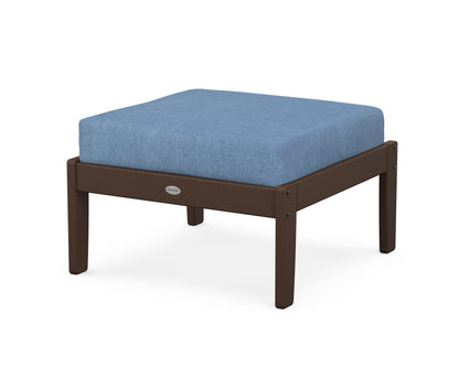 POLYWOOD® Braxton Deep Seating Ottoman in Mahogany / Sky Blue
