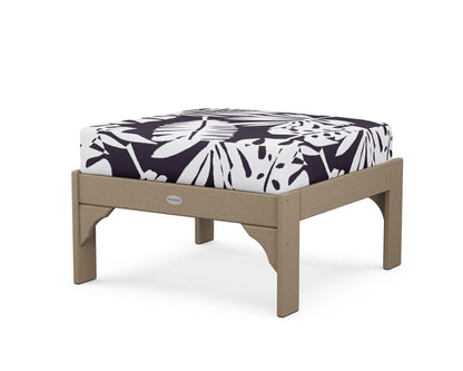 POLYWOOD¬Æ Vineyard Deep Seating Ottoman in Vintage Sahara / Leaf Navy