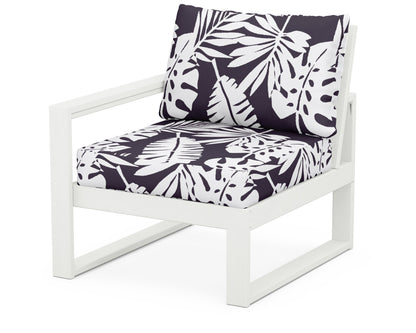 POLYWOOD® EDGE Modular Left Arm Chair in Vintage White / Leaf Navy