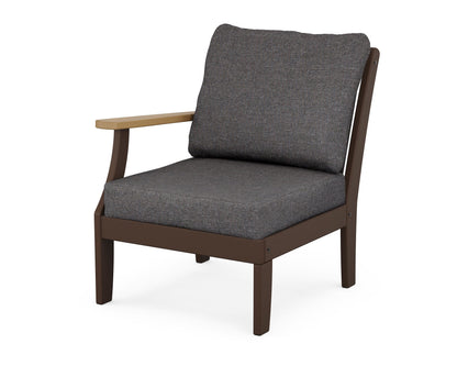 POLYWOOD® Braxton Modular Left Arm Chair in Mahogany / Natural / Ash Charcoal