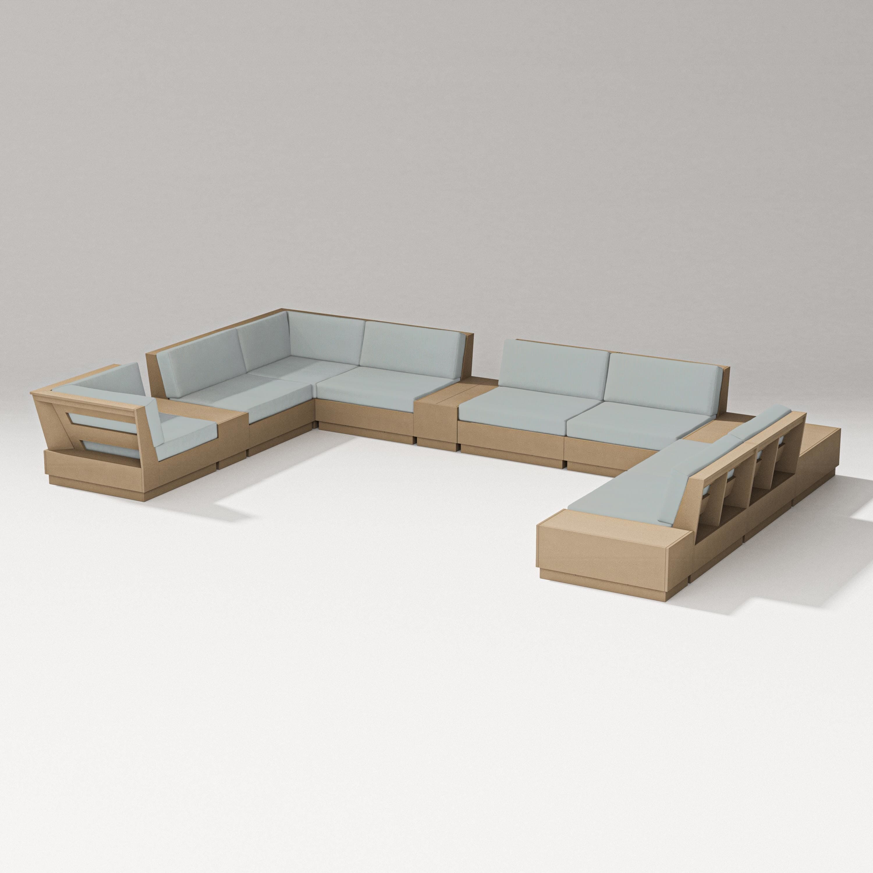 PW Designer Series Elevate 12-Piece Conversation Sectional Set in Vintage Sahara / Spa