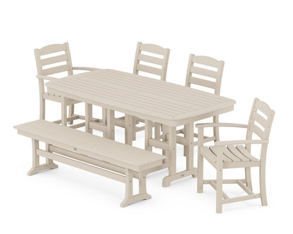 POLYWOOD® La Casa Café 6-Piece Dining Set with Bench in Sand