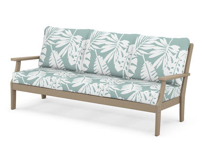 POLYWOOD® Braxton Deep Seating Sofa in Vintage Sahara / Leaf Glacier Spa
