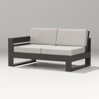 PW Designer Series Latitude Modular Left Arm Loveseat in Vintage Coffee / Cast Ash