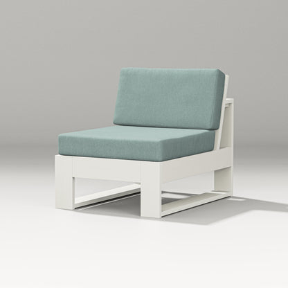 PW Designer Series Latitude Modular Armless Chair in Vintage White / Glacier Spa