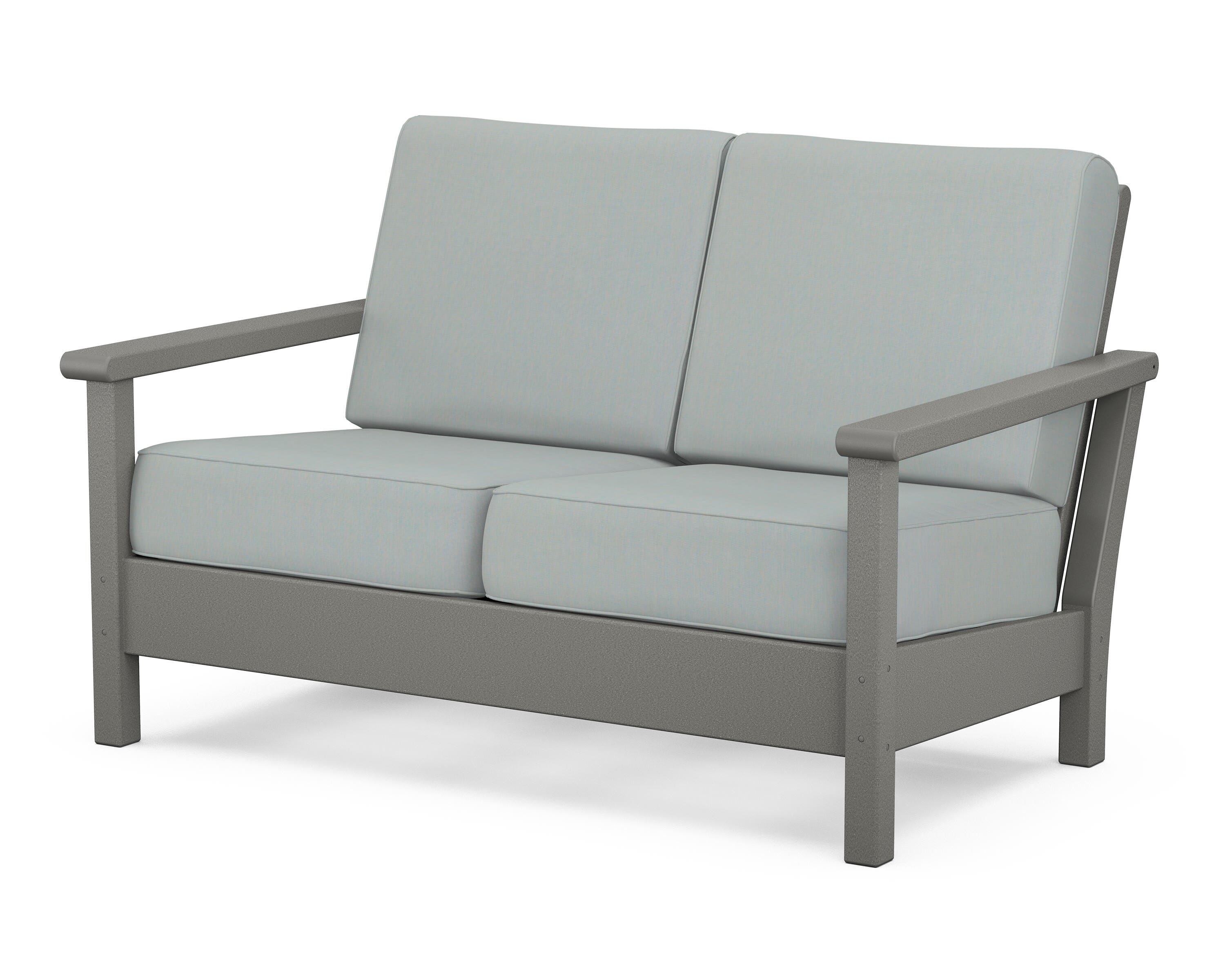 POLYWOOD® Harbour Deep Seating Loveseat in Slate Grey / Spa
