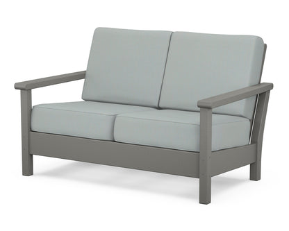 POLYWOOD® Harbour Deep Seating Loveseat in Slate Grey / Spa