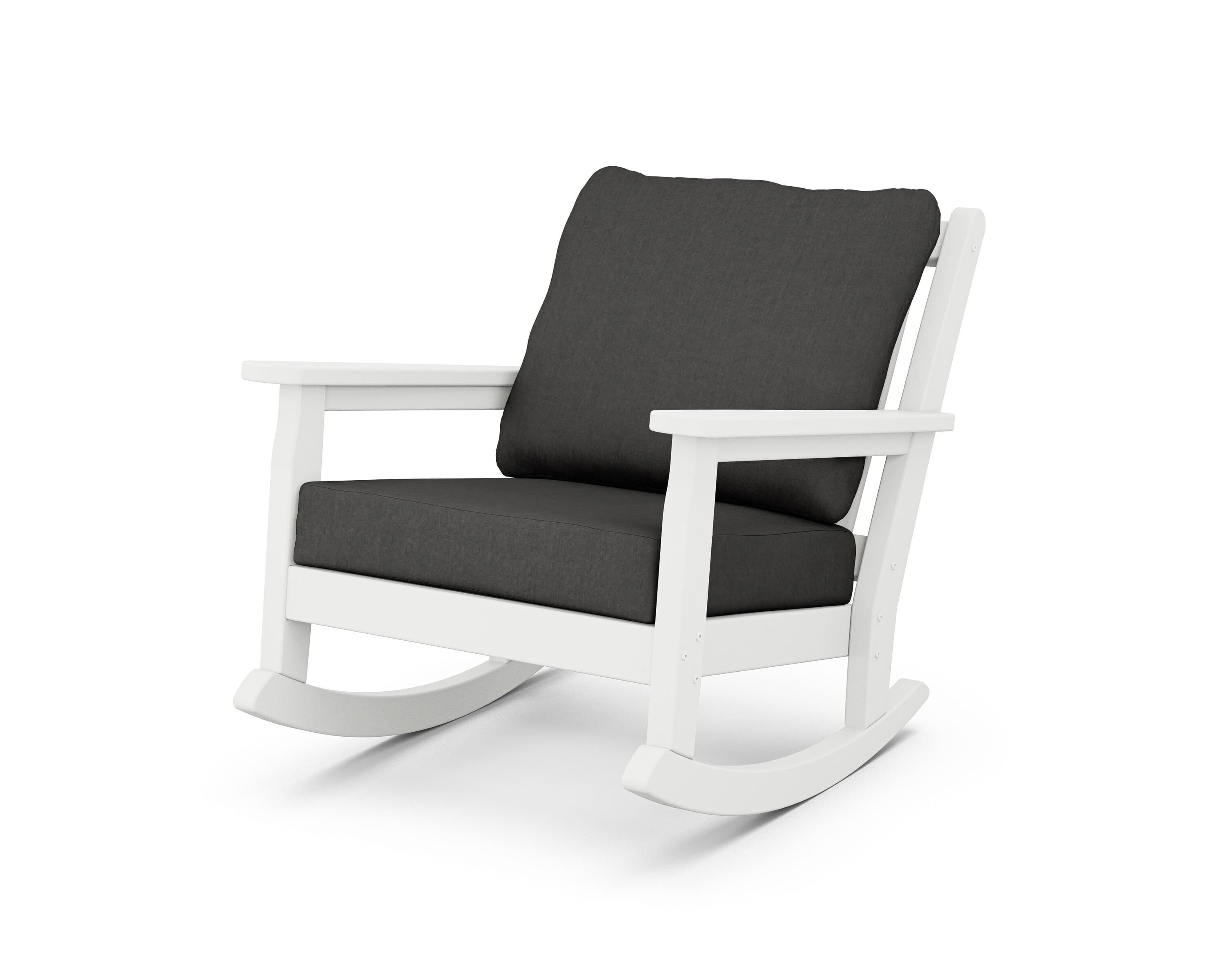 POLYWOOD® Chippendale Deep Seating Rocking Chair in White / Spectrum Carbon