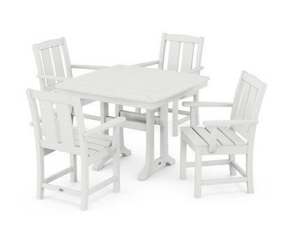 POLYWOOD® Mission 5-Piece Dining Set with Trestle Legs in White