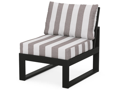 Unbranded Modular Armless Chair in Black / Cabana Stripe Grey Mist