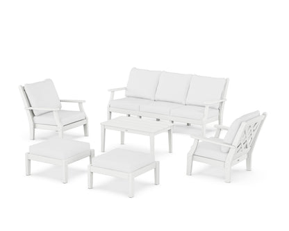 Country Living Wovendale 6-Piece Lounge Sofa Set in White / Natural