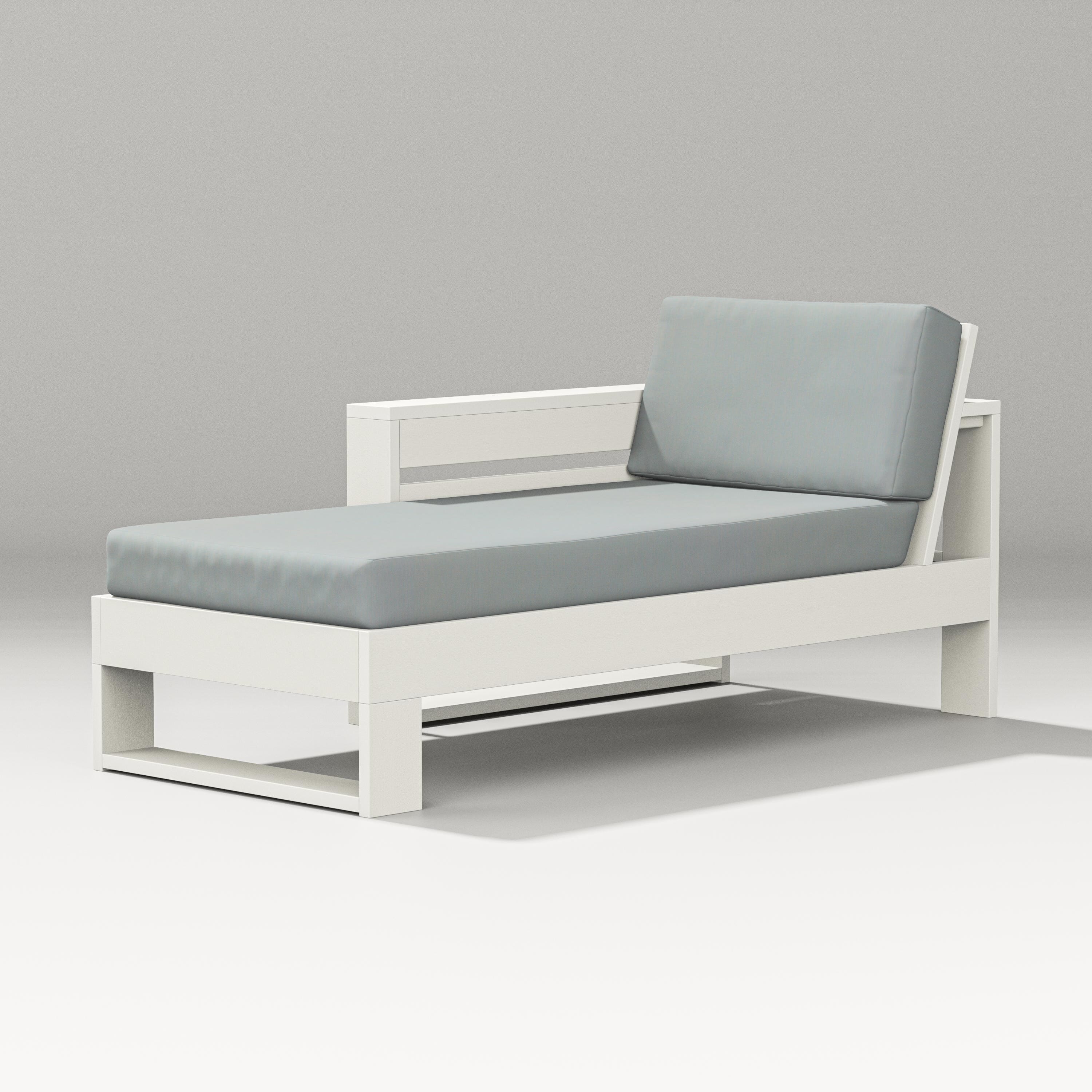 PW Designer Series Latitude Modular Left Arm Chaise in Vintage White / Spa