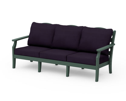 Draper James™ by  POLYWOOD® Savannah Deep Seating Sofa in Green / Navy Linen