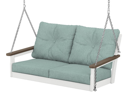 POLYWOOD® Vineyard Deep Seating Swing in White / Kona / Glacier Spa