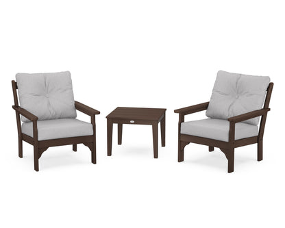 POLYWOOD® Vineyard 3-Piece Deep Seating Set in Mahogany / Granite