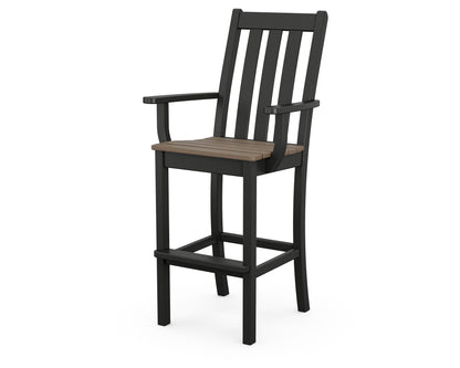 POLYWOOD® Vineyard Bar Arm Chair in Black / Kona