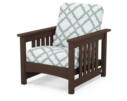 POLYWOOD® Club Mission Chair in Mahogany / Trellis Glacier Spa