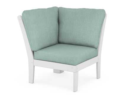 POLYWOOD® Braxton Modular Corner Chair in White / Glacier Spa