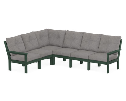 POLYWOOD® Vineyard 6-Piece Sectional in Green / Grey Mist