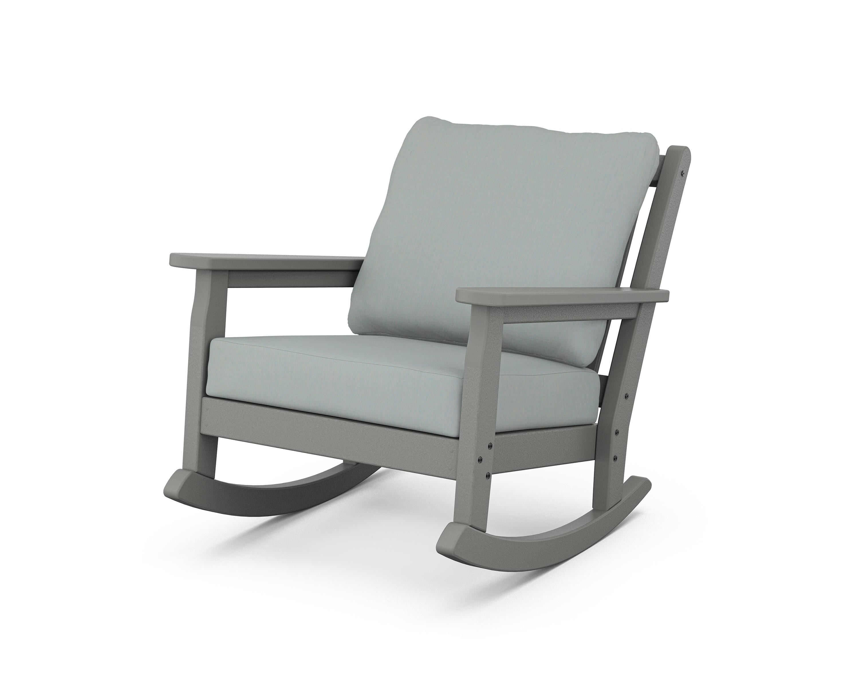 POLYWOOD® Chippendale Deep Seating Rocking Chair in Slate Grey / Spa