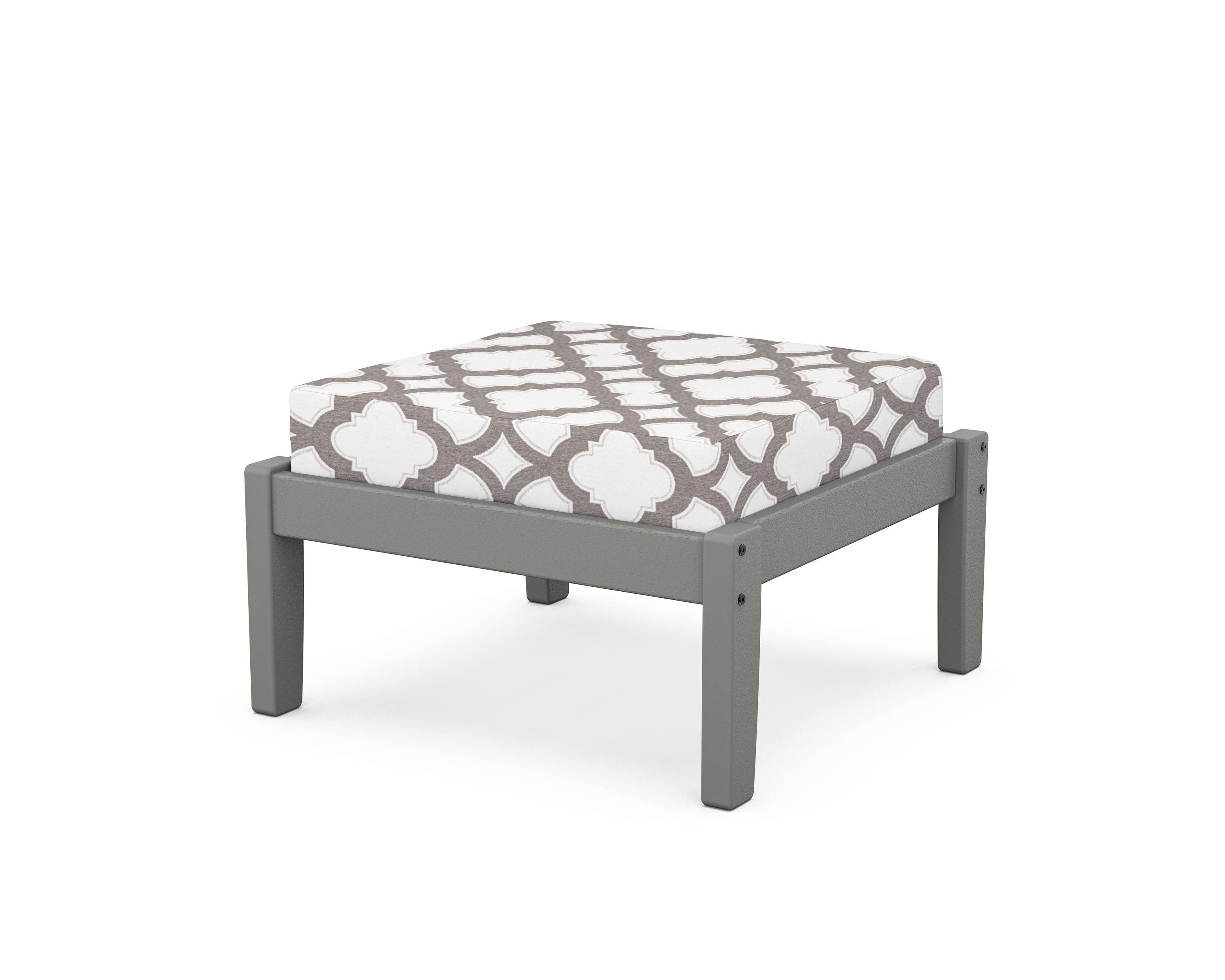 Unbranded Deep Seating Ottoman in Slate Grey / Trellis Grey Mist