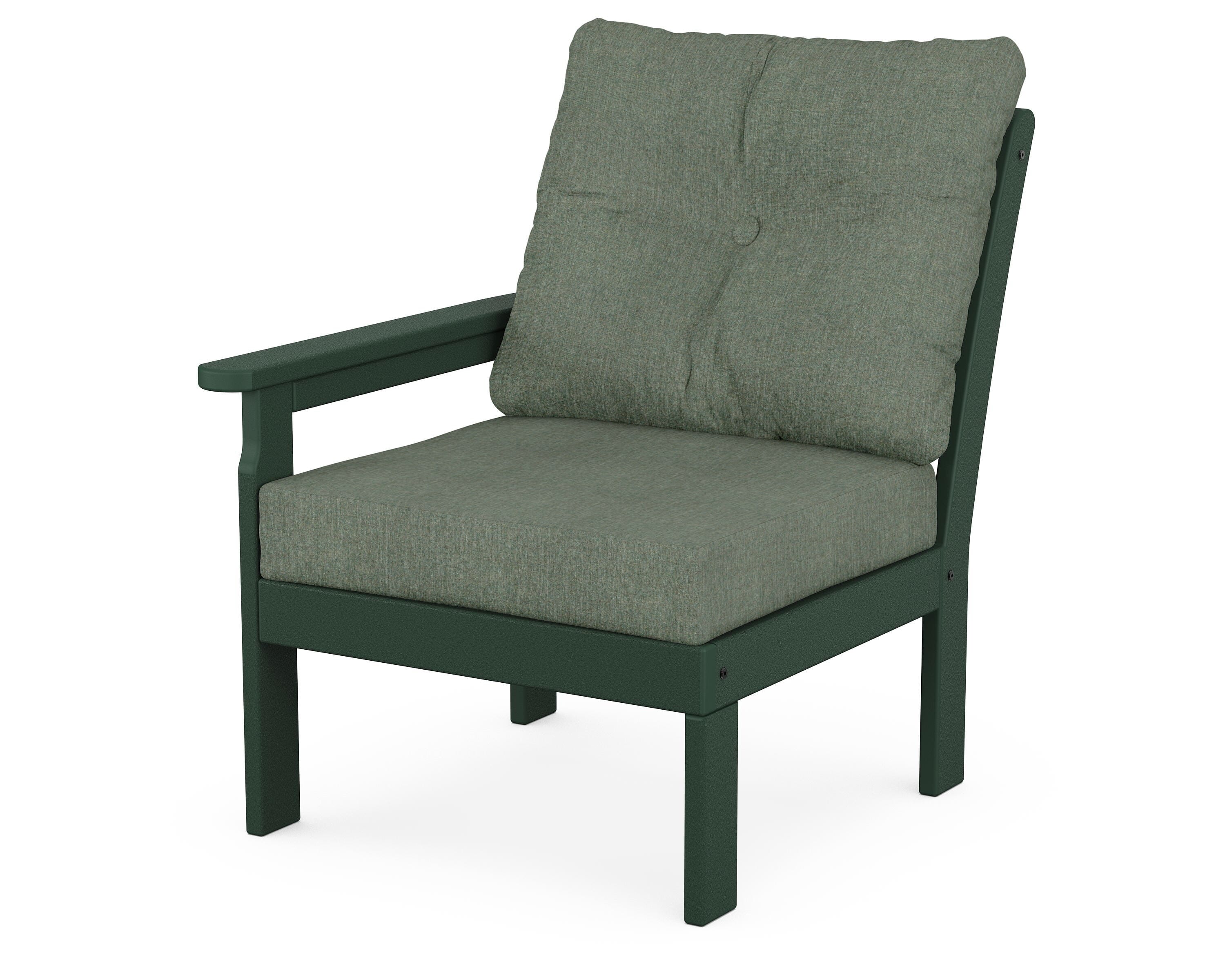 POLYWOOD® Vineyard Modular Left Arm Chair in Green / Cast Sage