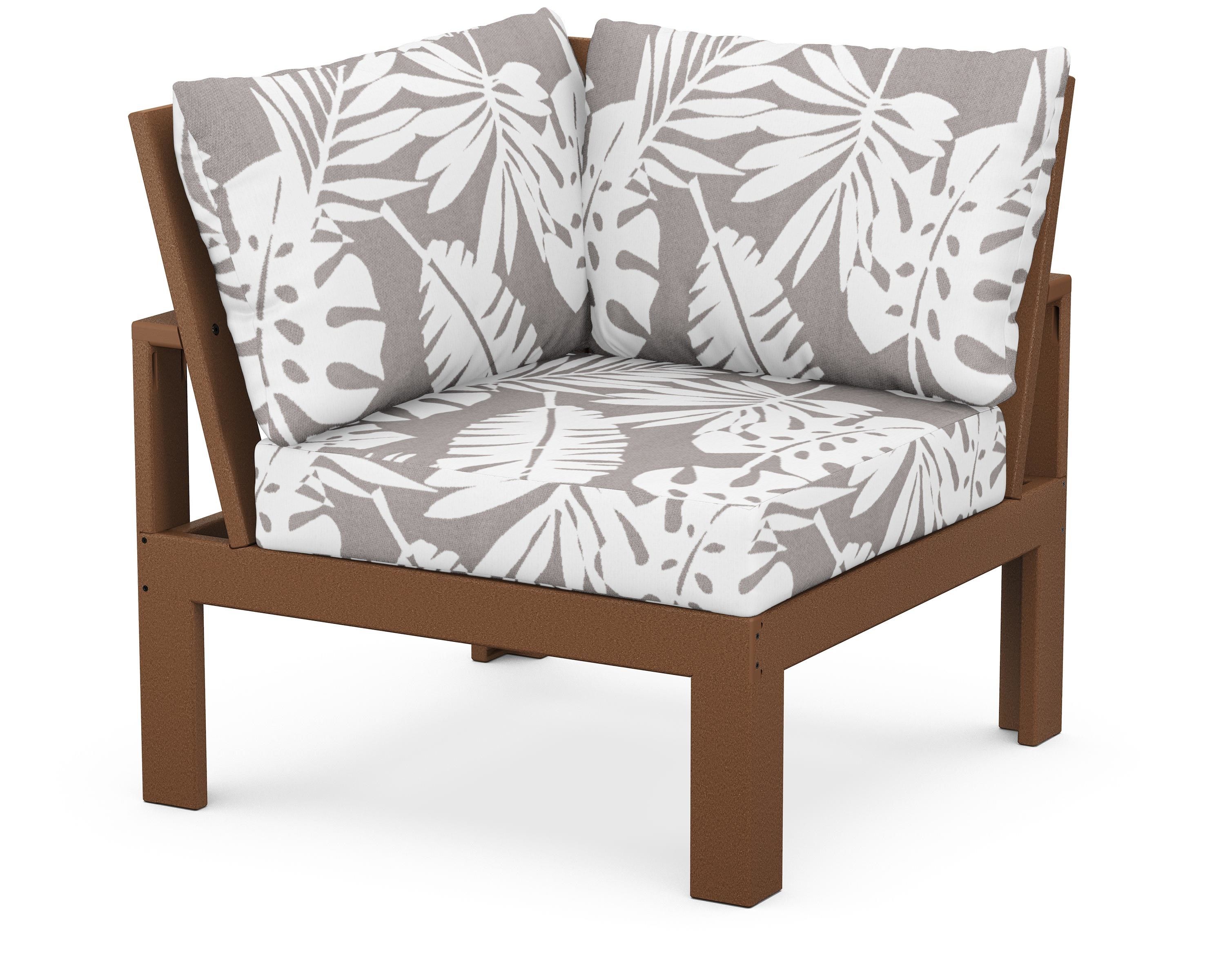 Unbranded Modular Corner Chair in Teak / Leaf Grey Mist