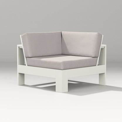 PW Designer Series Latitude Modular Corner Chair in Vintage White / Dune Burlap