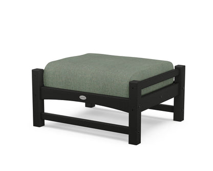 POLYWOOD® Club Ottoman in Black / Cast Sage
