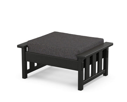 Martha Stewart by POLYWOOD® Acadia Deep Seating Ottoman in Black / Ash Charcoal