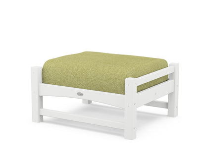 POLYWOOD® Club Ottoman in White / Chartreuse Boucle