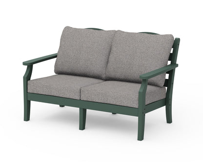 Draper James™ by  POLYWOOD® Savannah Deep Seating Loveseat in Green / Grey Mist