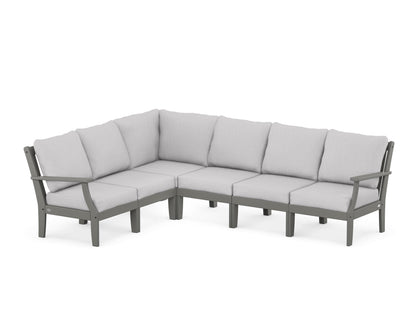 POLYWOOD® Braxton Modular 6-Piece Deep Seating Set in Slate Grey / Granite