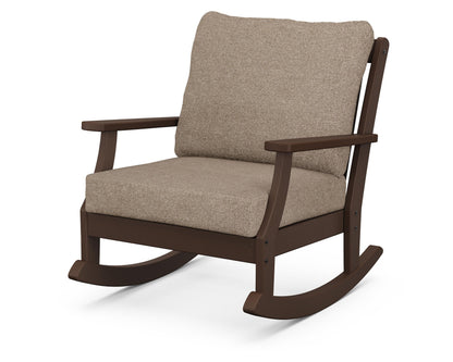 POLYWOOD® Braxton Deep Seating Rocking Chair in Mahogany / Spiced Burlap