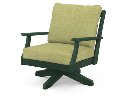 POLYWOOD® Braxton Deep Seating Swivel Chair in Green / Chartreuse Boucle