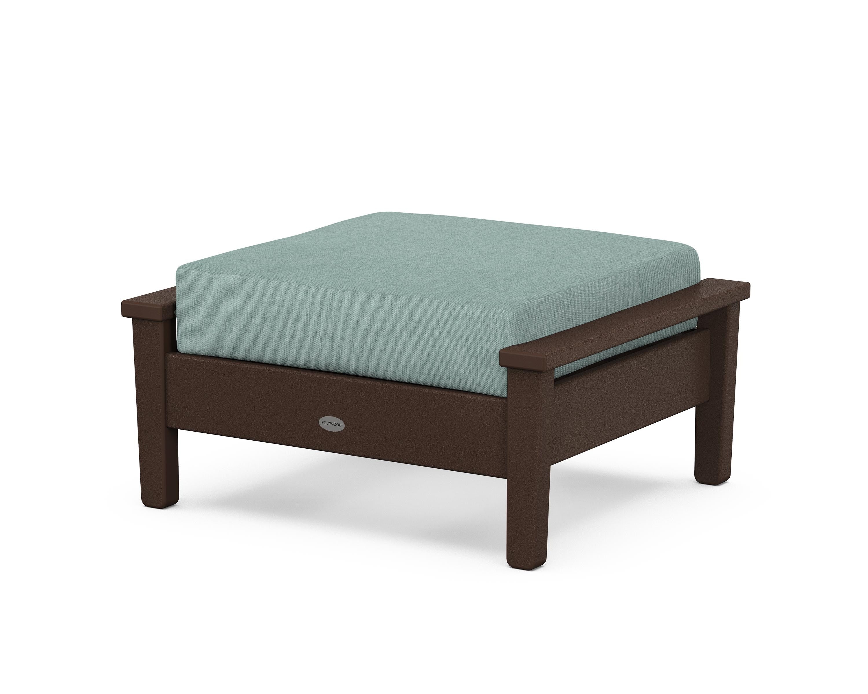 POLYWOOD® Prescott Deep Seating Ottoman in Mahogany / Glacier Spa