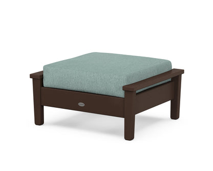 POLYWOOD® Prescott Deep Seating Ottoman in Mahogany / Glacier Spa