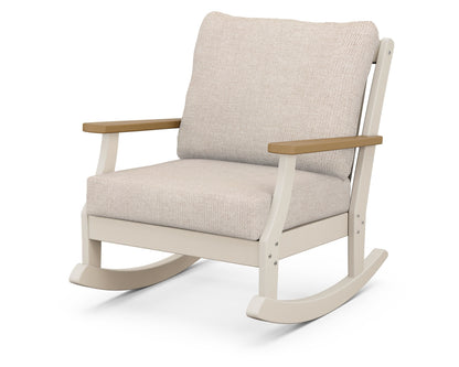POLYWOOD® Braxton Deep Seating Rocking Chair in Sand / Natural / Blend Linen