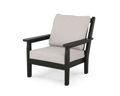 POLYWOOD® Chippendale Deep Seating Chair in Black / Cast Ash