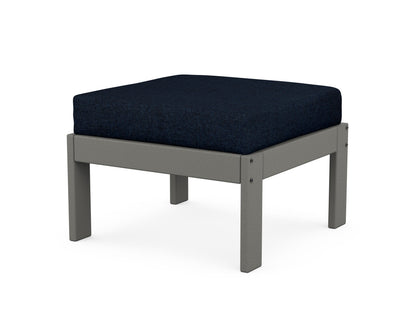 POLYWOOD® Vineyard Modular Ottoman in Slate Grey / Marine Indigo