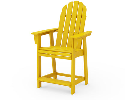 POLYWOOD® Vineyard Curveback Adirondack Counter Chair in Lemon