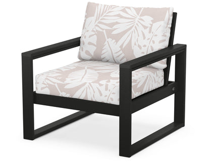 POLYWOOD® EDGE Club Chair in Black / Leaf Dune Burlap