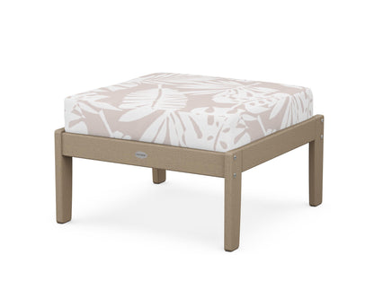 POLYWOOD® Braxton Deep Seating Ottoman in Vintage Sahara / Leaf Dune Burlap