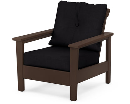 POLYWOOD® Prescott Deep Seating Chair in Mahogany / Midnight Linen