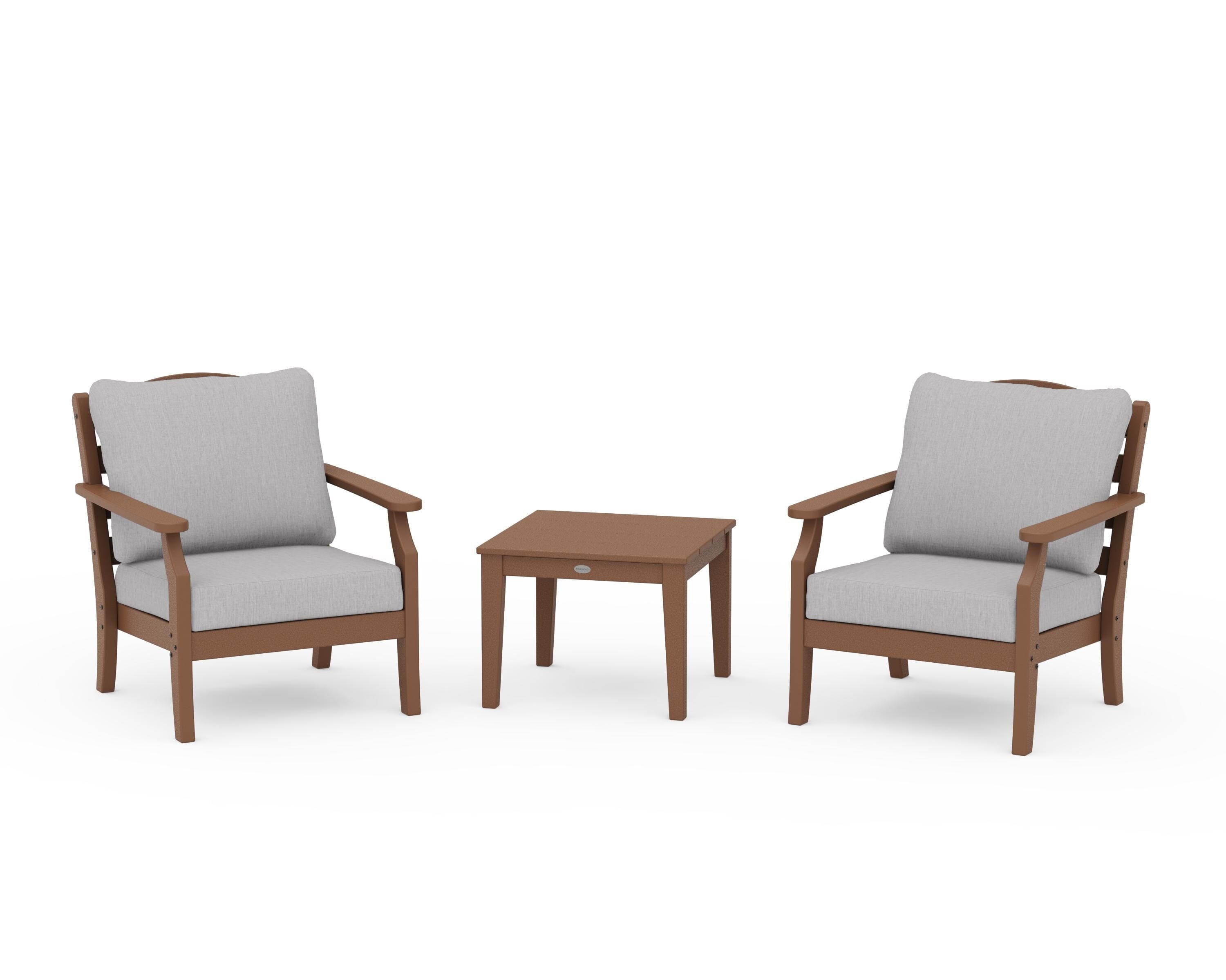 Draper James™ by  POLYWOOD® Savannah 3-Piece Deep Seating Set in Teak / Granite