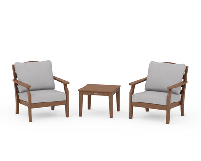 Draper James™ by  POLYWOOD® Savannah 3-Piece Deep Seating Set in Teak / Granite