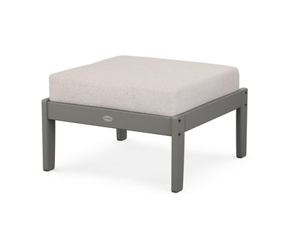 POLYWOOD® Braxton Deep Seating Ottoman in Slate Grey / Dune Burlap