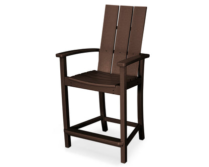 POLYWOOD® Modern Adirondack Counter Chair in Mahogany