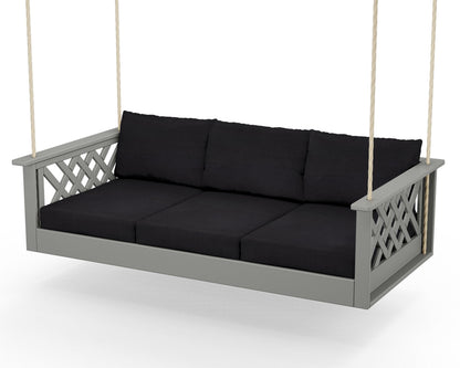 Country Living Wovendale Daybed Swing in Slate Grey / Midnight Linen