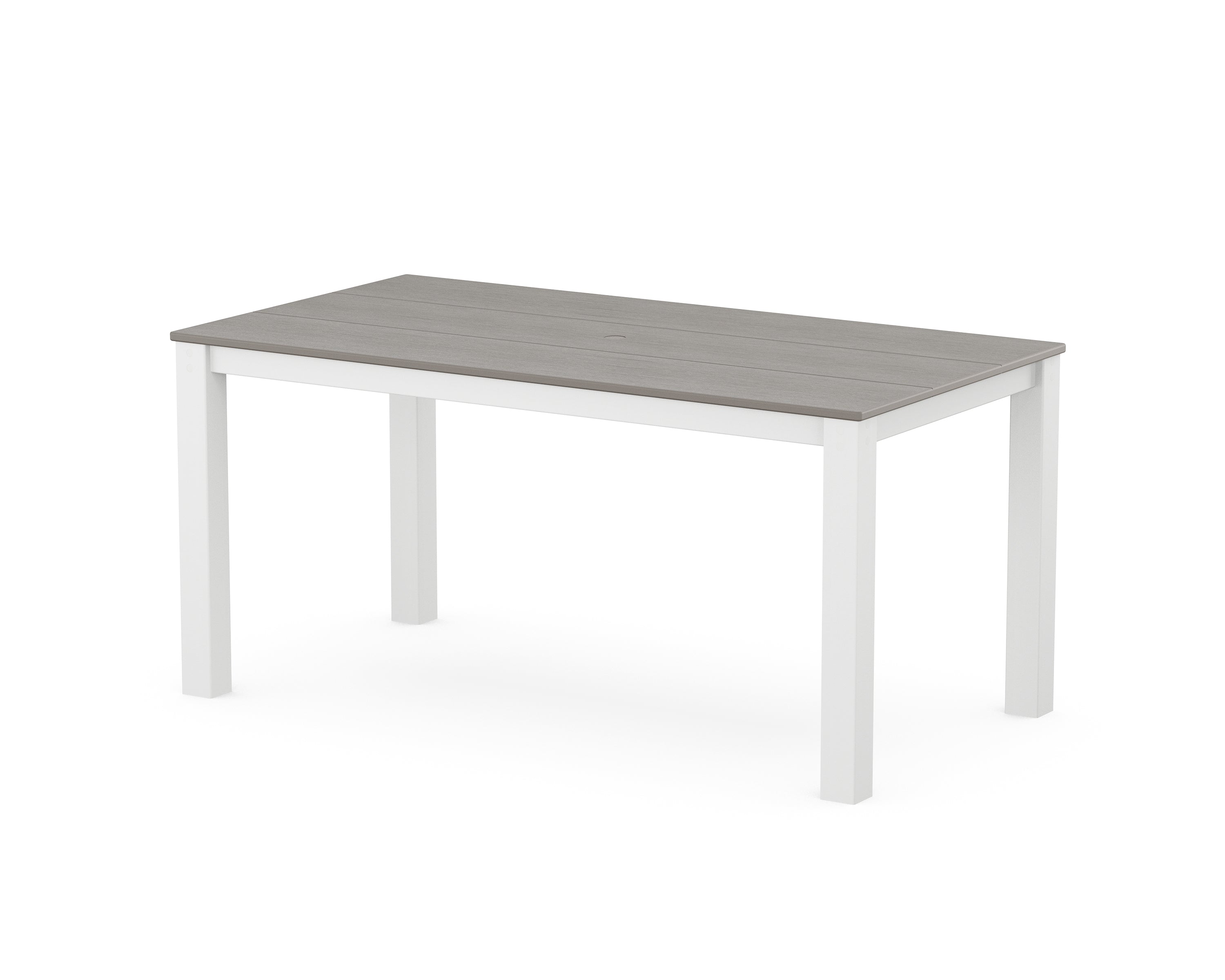 POLYWOOD® Studio Parsons 34" X 64" Dining Table in White / Driftwood
